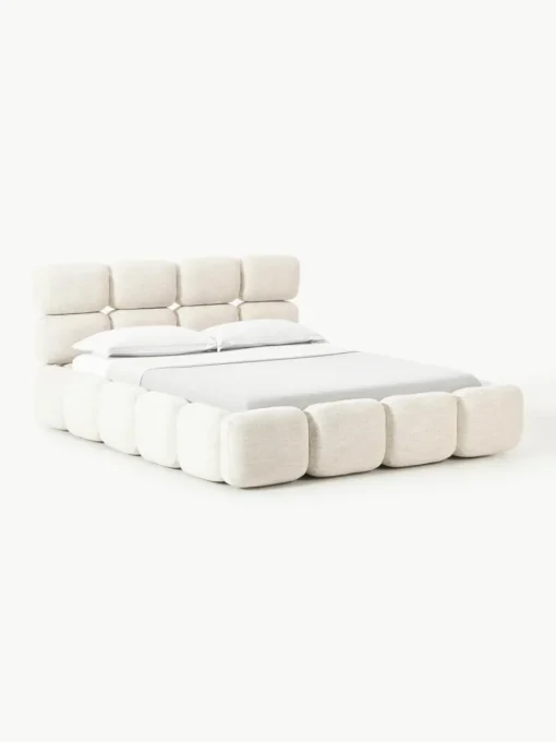 Gestoffeerd bed Tayla van bouclé