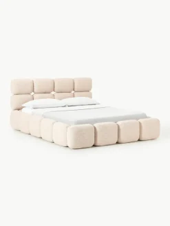 Gestoffeerd bed Tayla van bouclé
