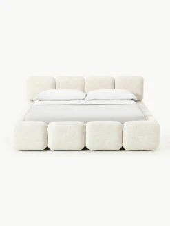Gestoffeerd bed Tayla van bouclé