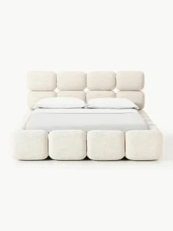 Gestoffeerd bed Tayla van bouclé