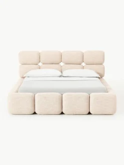 Gestoffeerd bed Tayla van bouclé