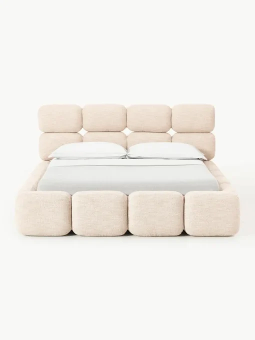 Gestoffeerd bed Tayla van bouclé