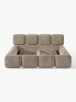 Gestoffeerd bed Tayla van teddy bouclé