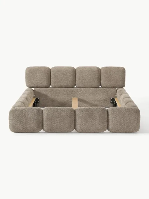 Gestoffeerd bed Tayla van teddy bouclé