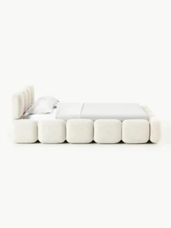 Gestoffeerd bed Tayla van bouclé