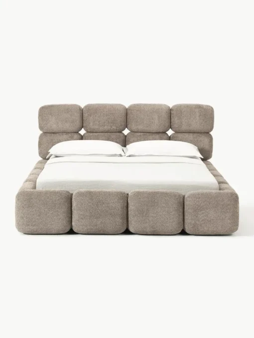Gestoffeerd bed Tayla van teddy bouclé
