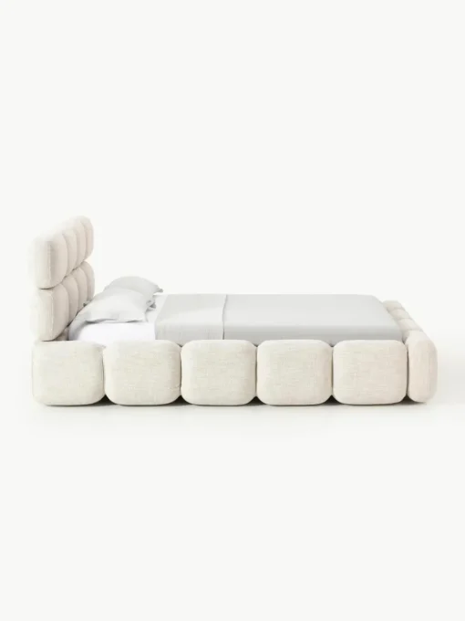 Gestoffeerd bed Tayla van bouclé
