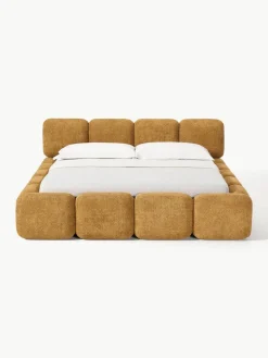 Gestoffeerd bed Tayla van teddy bouclé