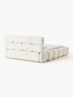 Gestoffeerd bed Tayla van bouclé met opbergruimte