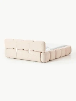 Gestoffeerd bed Tayla van bouclé met opbergruimte
