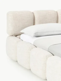 Gestoffeerd bed Tayla van bouclé