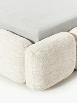 Gestoffeerd bed Tayla van bouclé met opbergruimte