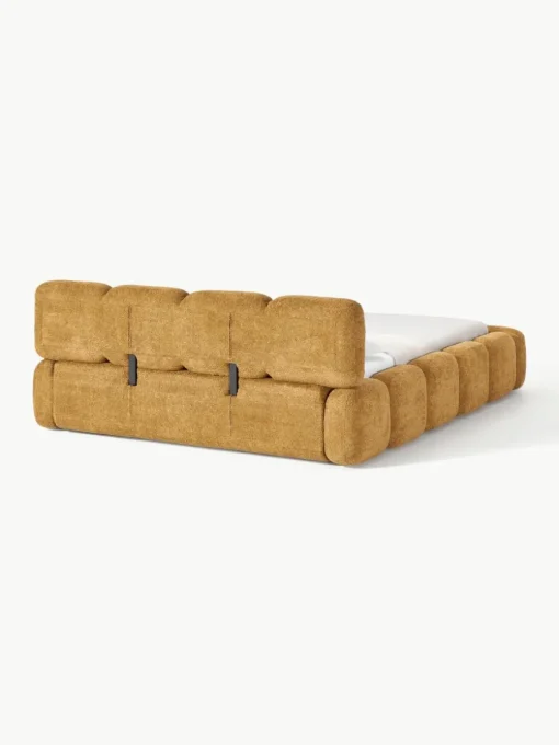 Gestoffeerd bed Tayla van teddy bouclé met opbergruimte