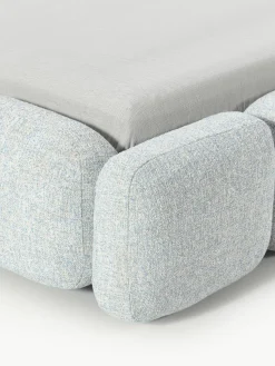 Gestoffeerd bed Tayla van bouclé met opbergruimte
