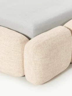 Gestoffeerd bed Tayla van bouclé met opbergruimte