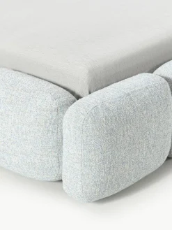 Gestoffeerd bed Tayla van bouclé met opbergruimte