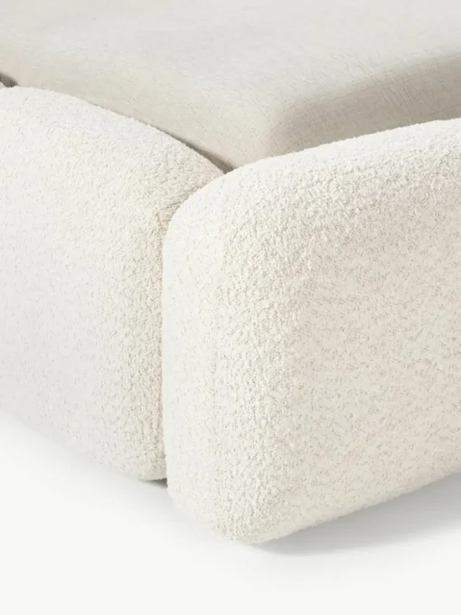 Gestoffeerd bed Tayla van teddy bouclé met opbergruimte