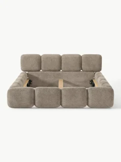 Gestoffeerd bed Tayla van teddy bouclé