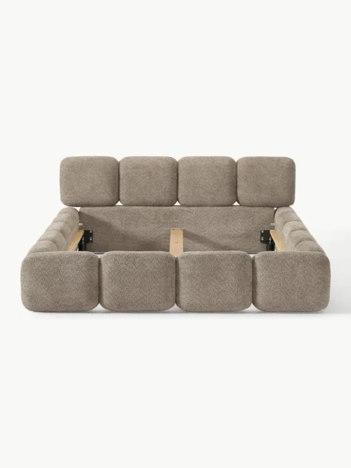 Gestoffeerd bed Tayla van teddy bouclé