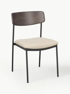 Gestoffeerde stoelen Maymont van eikenhout, 2 stuks