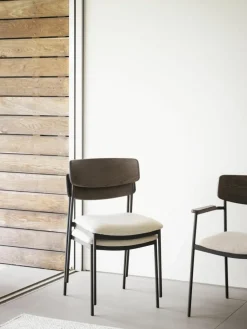 Gestoffeerde stoelen Maymont van eikenhout, 2 stuks