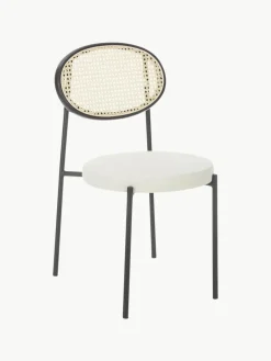 Gestoffeerde stoelen Remy met Weens vlechtwerk, 2 stuks