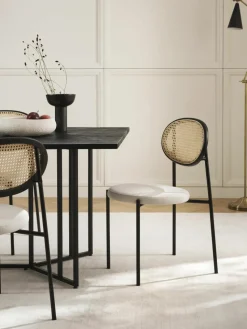 Gestoffeerde stoelen Remy met Weens vlechtwerk, 2 stuks