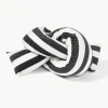 Gestreept fluwelen sierkussen Knot