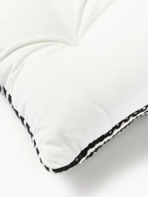 Gestreept katoenen stoelkussen Silia, 2 stuks