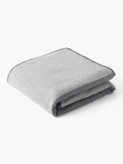 Gestreept wollen plaid Ivory