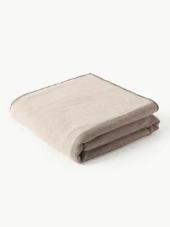 Gestreept wollen plaid Ivory