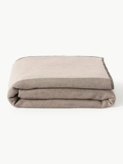 Gestreept wollen plaid Ivory