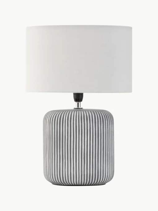 Gestreepte ovale keramische tafellamp Pure Shine