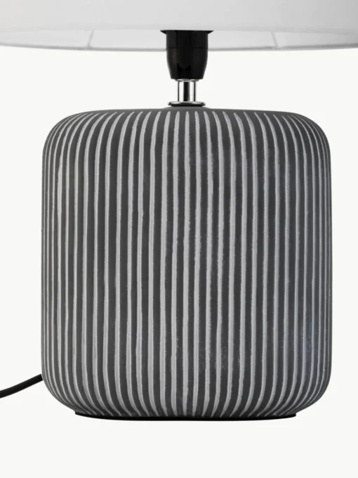 Gestreepte ovale keramische tafellamp Pure Shine