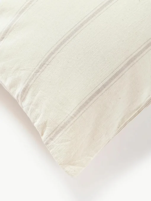 Gewassen katoenen kussenhoes Caspian met strepen