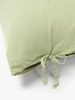 Gewassen katoenen perkal kussensloop Leonie