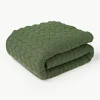 Gewatteerde flanellen bedsprei Selby met structuurpatroon