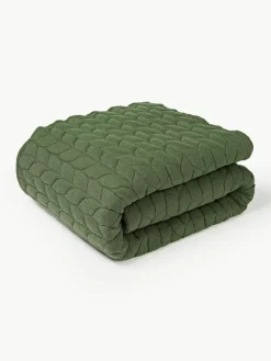Gewatteerde flanellen bedsprei Selby met structuurpatroon
