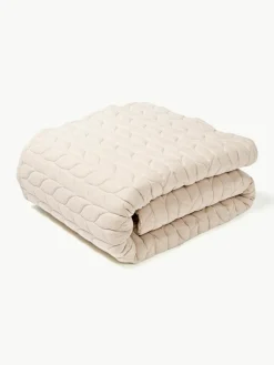 Gewatteerde flanellen bedsprei Selby met structuurpatroon