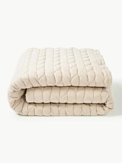 Gewatteerde flanellen bedsprei Selby met structuurpatroon