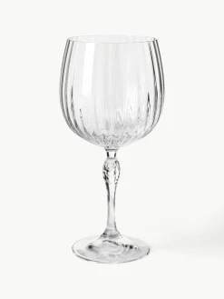 Gin glazen America's Cocktail met groefstructuur, 4 stuks