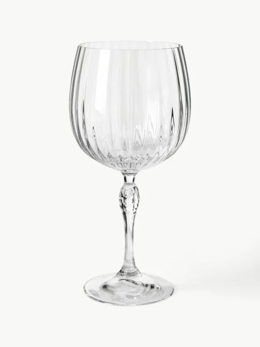 Gin glazen America's Cocktail met groefstructuur, 4 stuks