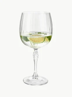 Gin glazen America's Cocktail met groefstructuur, 4 stuks