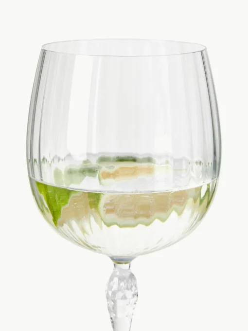 Gin glazen America's Cocktail met groefstructuur, 4 stuks