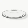 Glazen dinerborden Perles met randdecoratie, 3 stuks