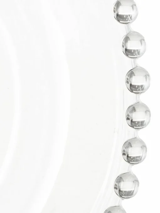 Glazen dinerborden Perles met randdecoratie, 3 stuks