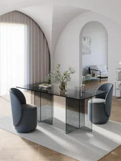 Glazen eettafel Anouk, 180 x 90 cm