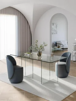 Glazen eettafel Anouk, 180 x 90 cm