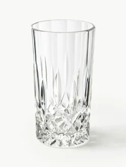 Glazen George met kristalreliëf, set van 8