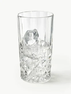 Glazen George met kristalreliëf, set van 8